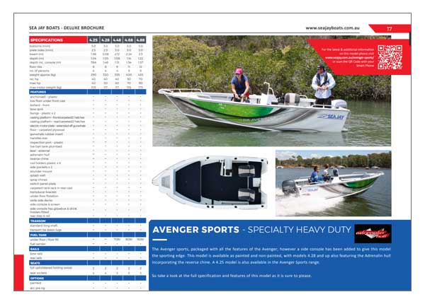 Sea Jay Avenger Sports Brochure