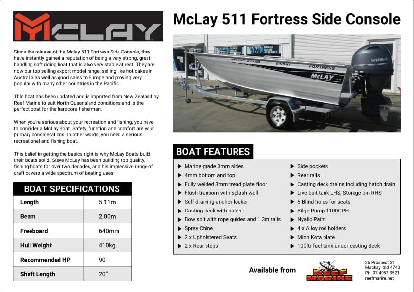 McLay 511 Fortress Side Console Brochure