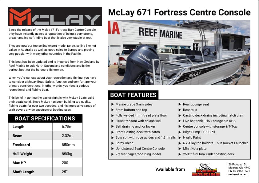 Mckay 671 Fortress Centre Console Brochure