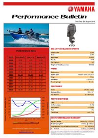 Sea Jay 460 Ranger Sports with Yamaha F75XB Performance Bulletin