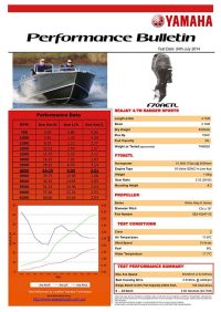 Sea Jay 4.7 Ranger Sports with Yamaha F70AETL Performance Bulletin