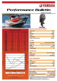 Sea Jay 520 Velocity Sports with Yamaha F115XB Performance Bulletin