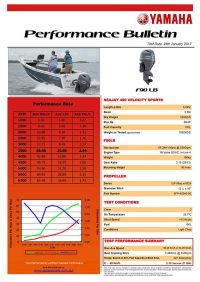 Sea Jay 490 Velocity Sports with Yamaha F75LB Performance Bulletin