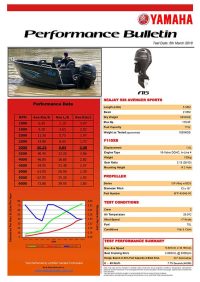 Sea Jay 538 Avenger Sports with Yamaha F115 Performance Bulletin